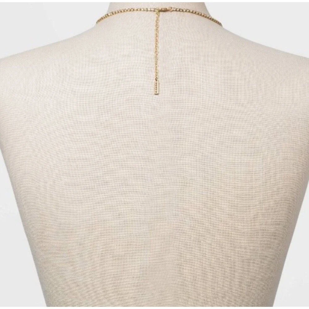 SUGARFIX by BaubleBar Gold Crystal Baguette Collar Necklace - New - Picture 5 of 5
